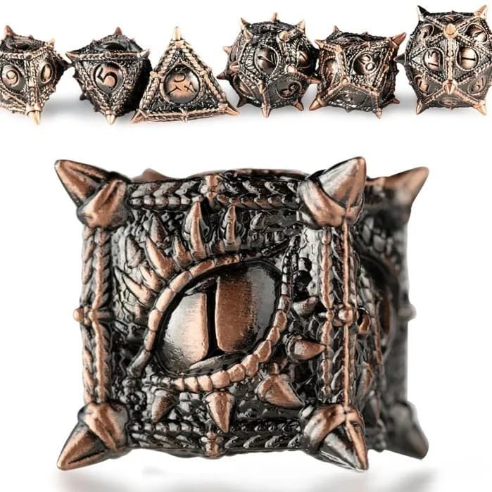 Dungeon and Dragon Metal Dice DND Longan Metal Dice Set Dragon Dice DND RPG Polyhedral Metal Dice Set