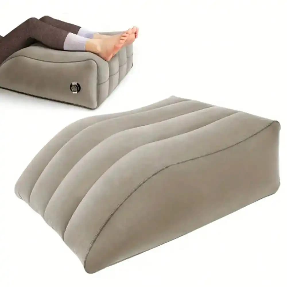 Cuscino a cuneo gonfiabile portatile per gambe - Cuscino a cuneo gonfiabile a 45 gradi per gambe, utilizzabile a letto, in viaggio, in campeggio