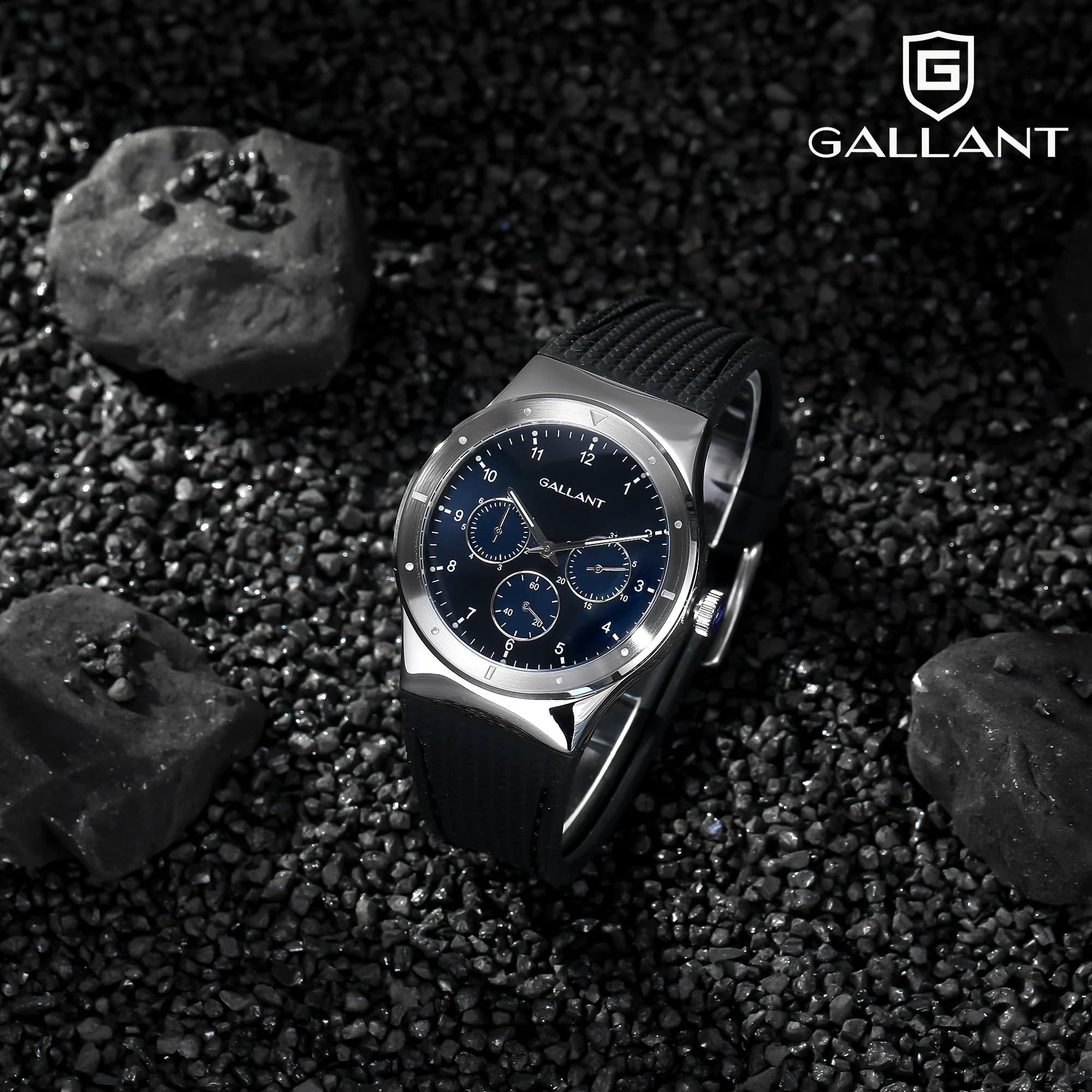 GALLANT Orologio da uomo Eleganza Orologi da uomo Calendario in acciaio inossidabile Orologio da polso multi quadrante Reloj Hombre 40mm
