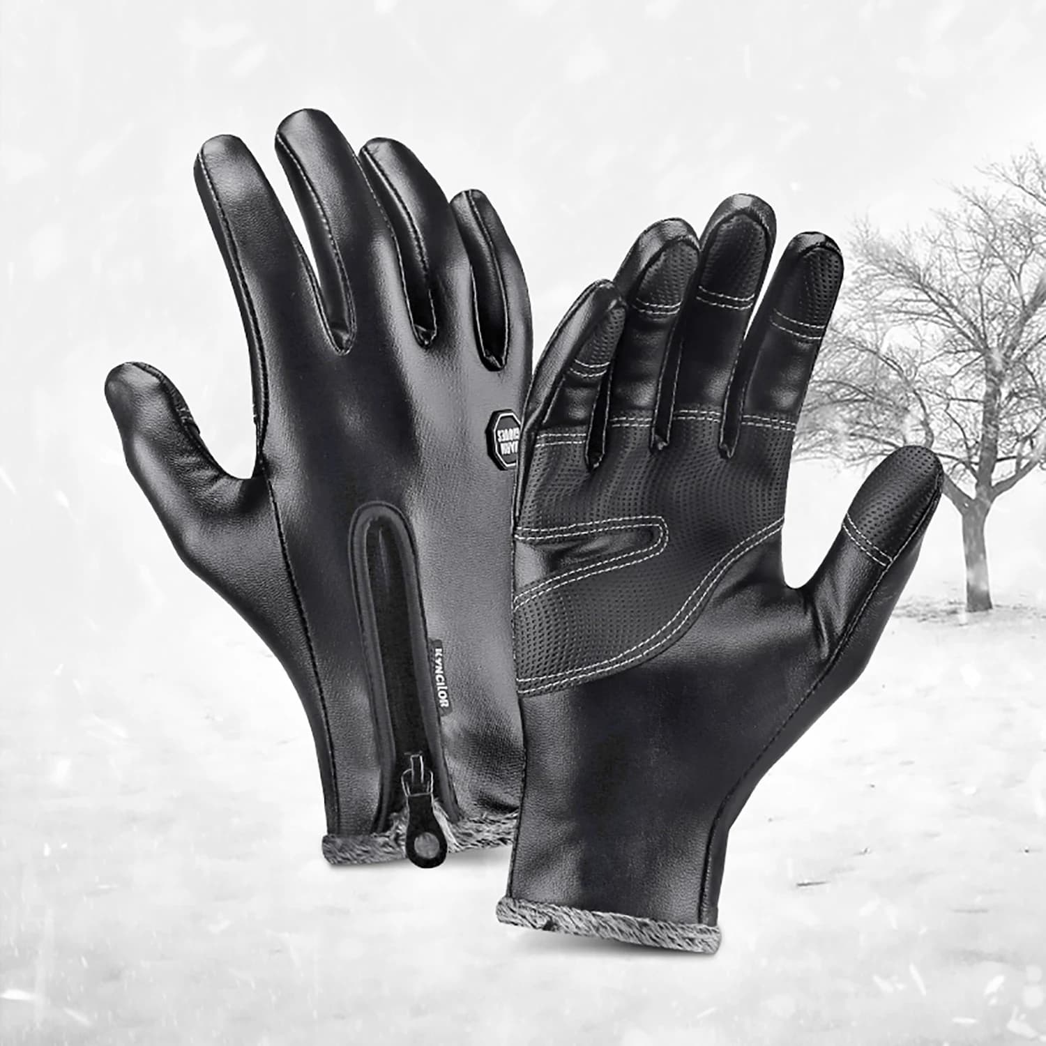 Guanti da ciclismo autunno inverno Fluff caldi impermeabili antiscivolo touch screen sci corsa equitazione guanti da moto da uomo