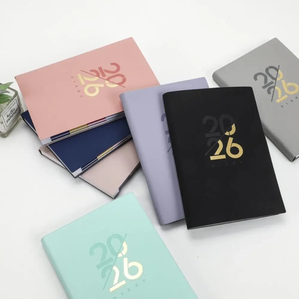 Agenda Planner 2026 in Inglese, Blocco Note 12 Mesi, Resistente all'Usura, Formato A5, Taccuino Portatile con Segnalibro