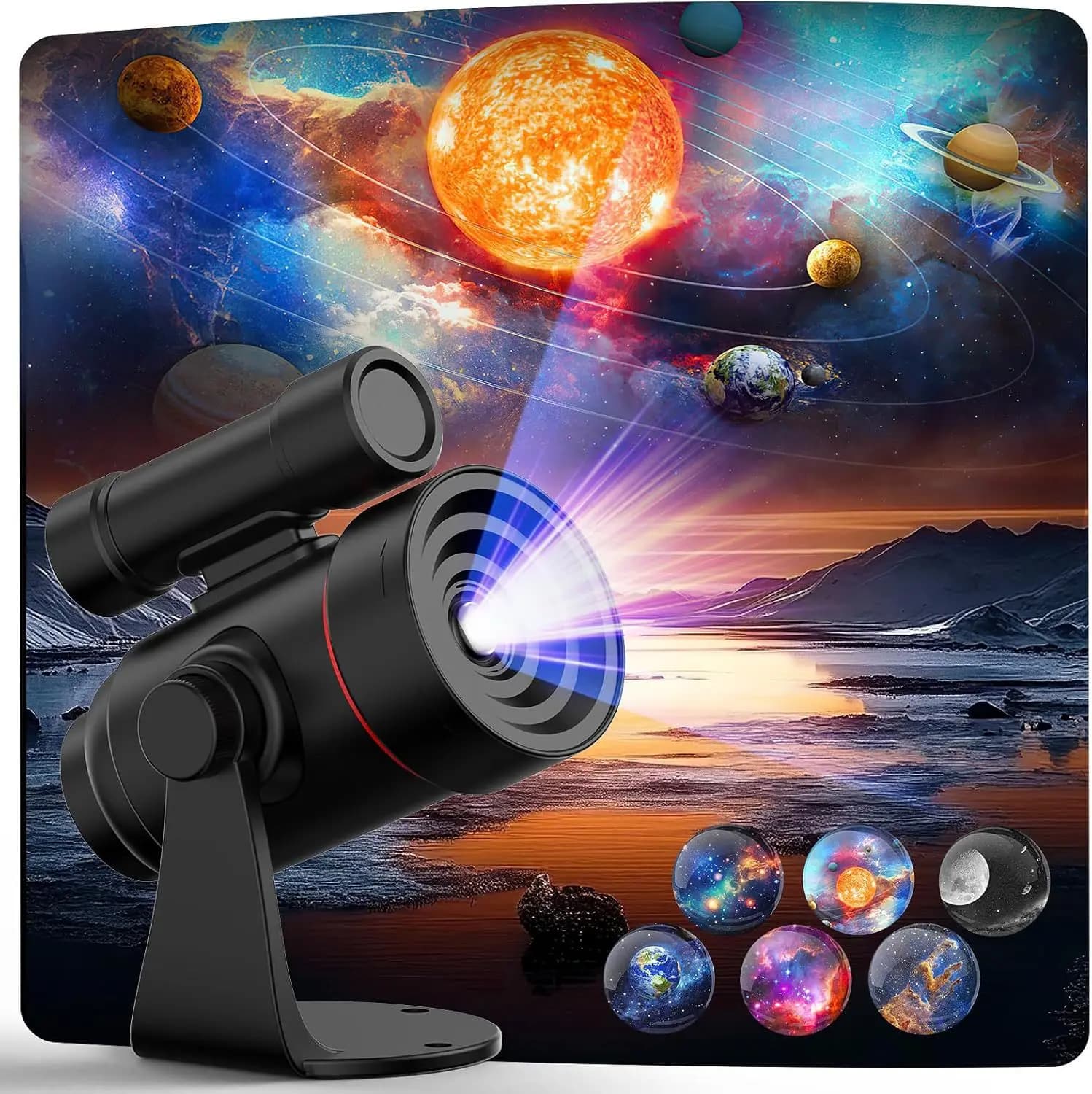Lampada da parete mini galaxy ultra HD 2 in 1, luce notturna, luce ambientale per camera da letto, regalo di compleanno per bambini.