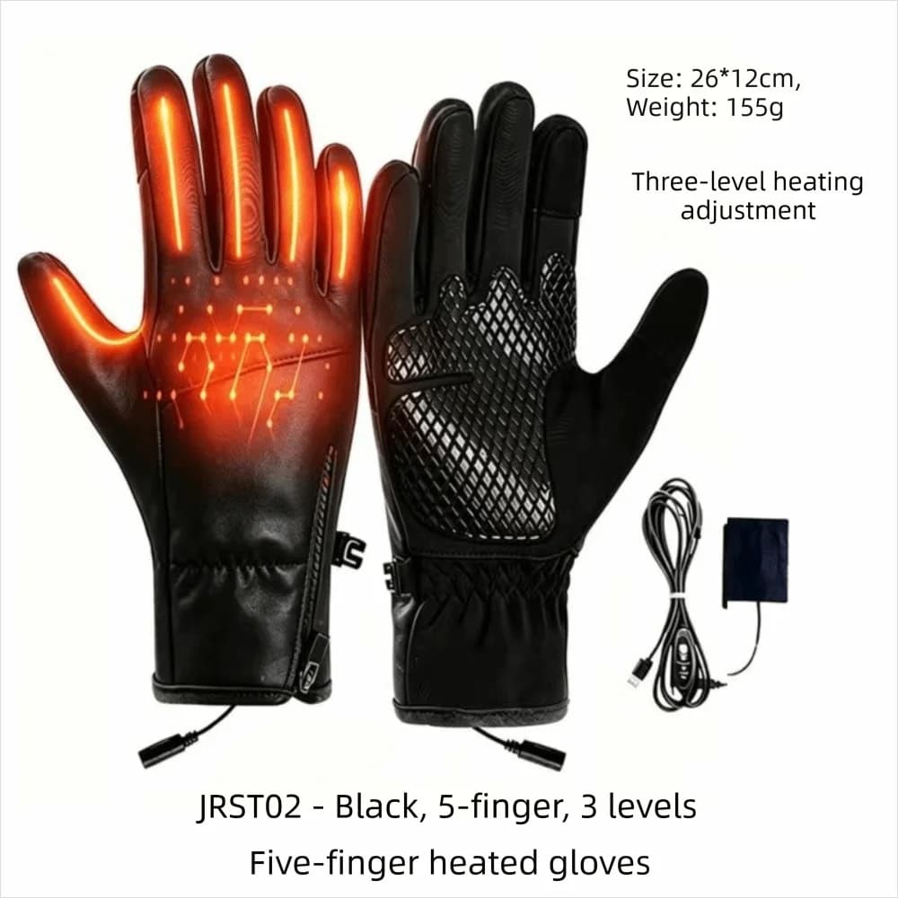 1 Level 3 Level USB Electric Heated Gloves Solid Color Adjustable Temperature Winter Heated Gloves Thick Simple