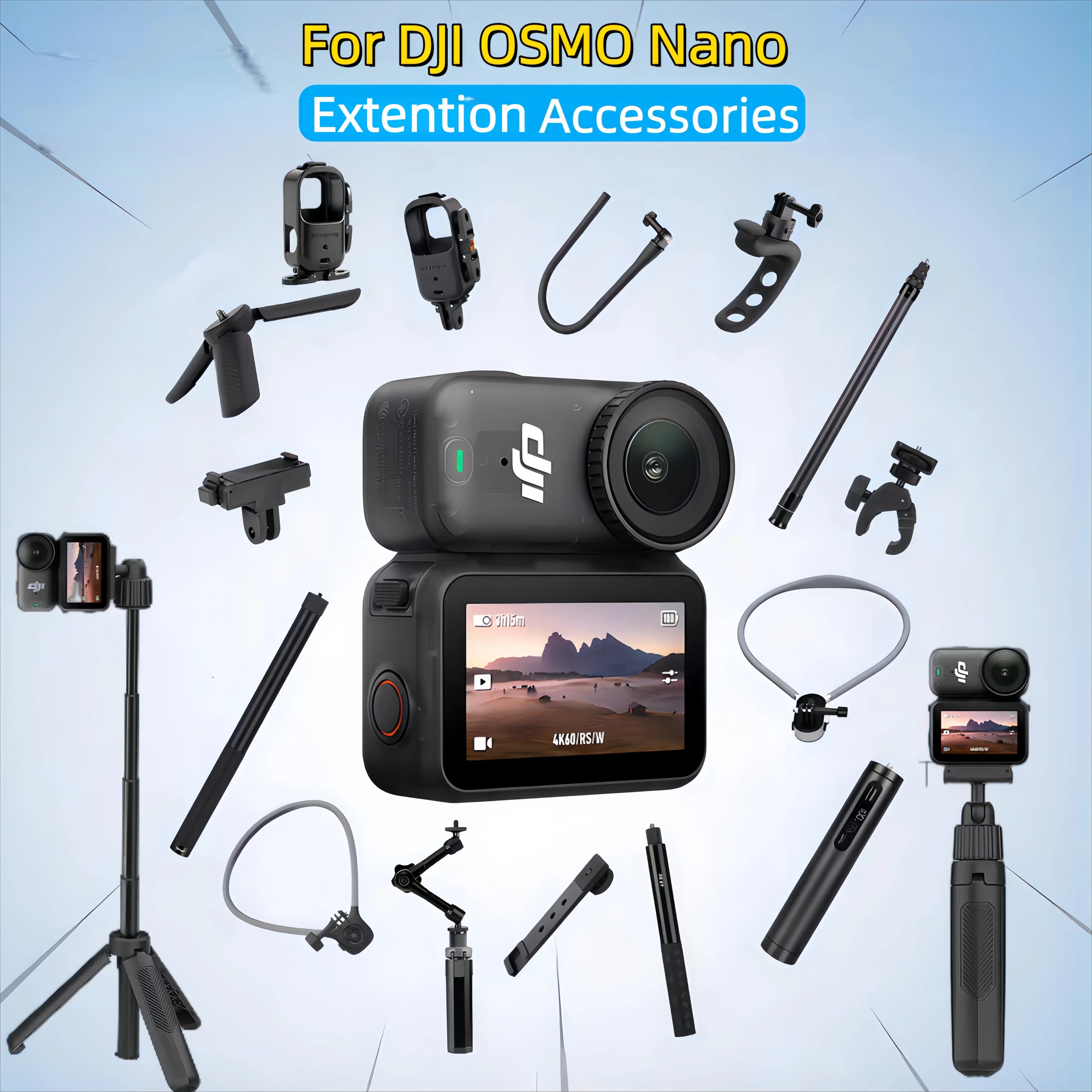 Accessories kit For DJI OSMO NANO Portable Mini Cage Storage Bag Carrying Case Silicone Case Protective Adapter Dive case film