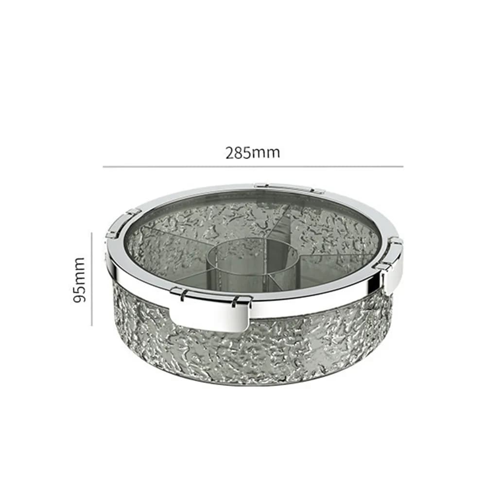 Vassoio per snack facile da usare Contenitore per spezie PET Argento/Grigio/Bianco Set di stoviglie per alimenti Vassoio da portata diviso sigillato per la casa