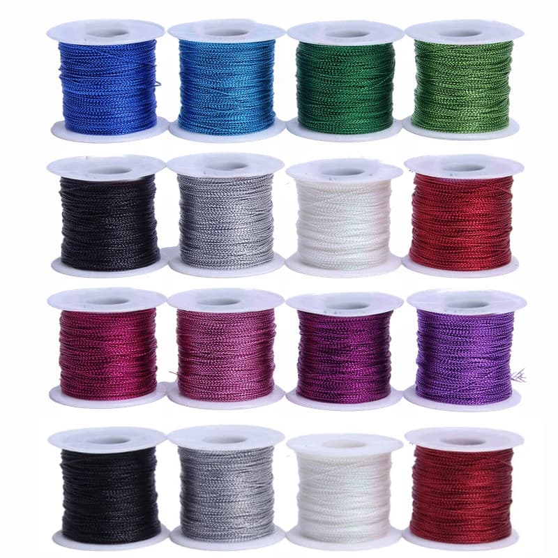 Corda in Nylon Rotonda da 1mm, 100 Metri/Rotolo, Filo in Poliestere per Creazione di Gioielli, Braccialetti, Collane e Accessori
