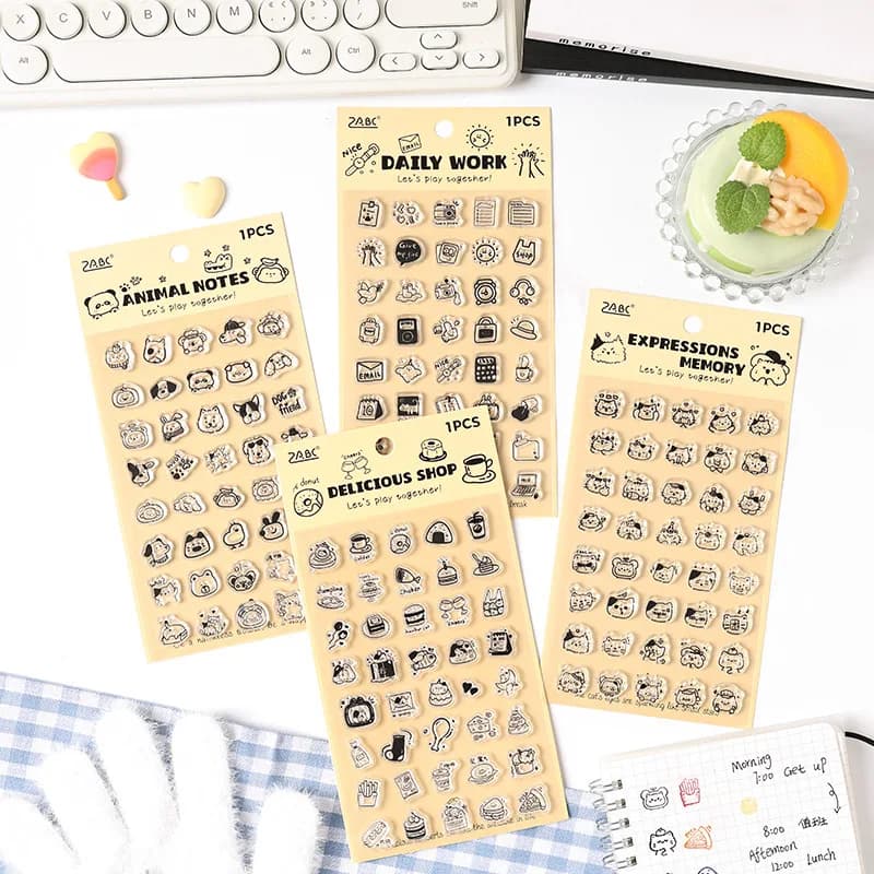 Cute Silicone Stamp Set for DIY Handmade Album Scrapbook Junk Journal Diary Planner Craft Decoration Supplies