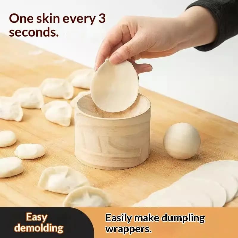 Stampo in Legno per Sfoglie di Ravioli, Utensile per Pasta a Forma Rotonda, Stampo Riutilizzabile per Fare Sfoglie di Ravioli Fai-da-Te