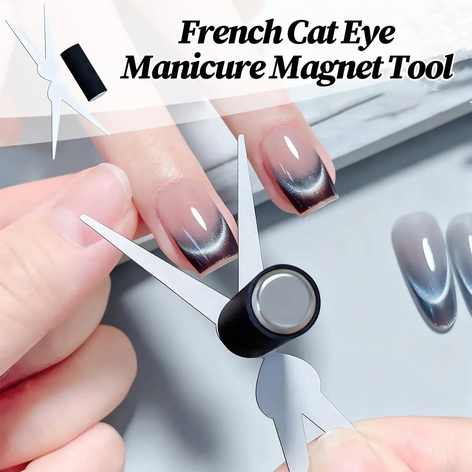 2 in 1 linea 3D francese multifunzione gatto strumento magnetico per unghie con ferro nuovi potenti magneti a cilindro design a mezzaluna strumento fai da te