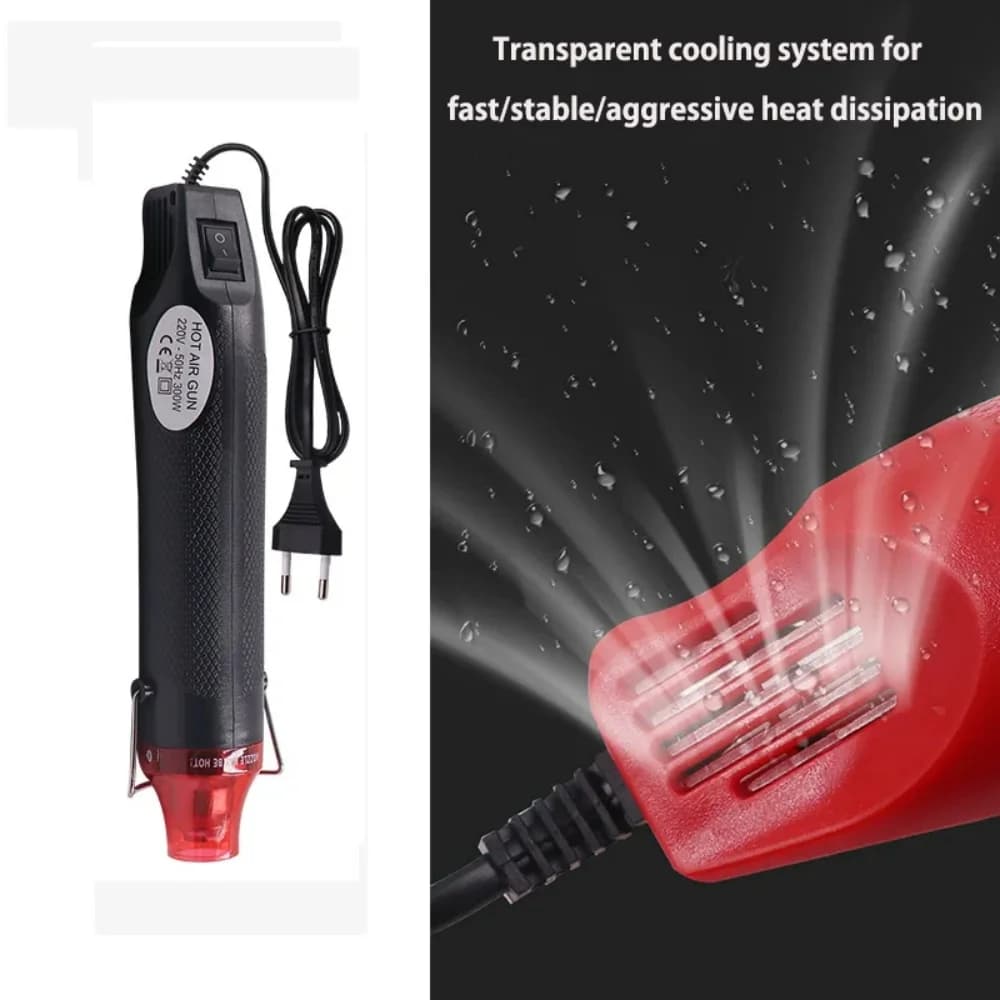 Handheld Mini Hot Air Gun With US EU Plug Anti-slip Handle DIY Heat For Shrink Wrapping Embossing Heat Blower Repair Accessory
