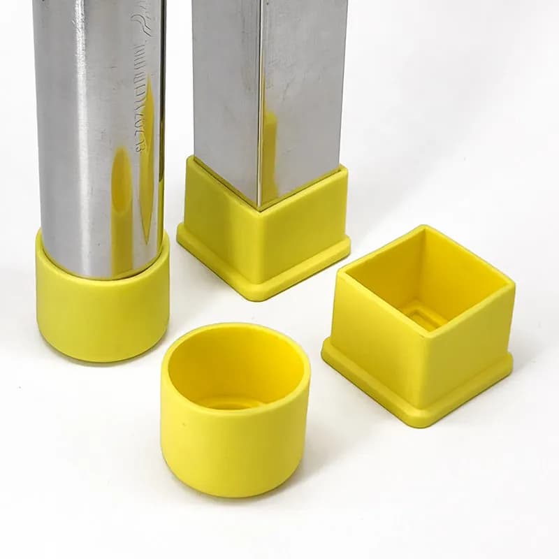 Coprigambe per Sedie in PVC Giallo, Protezioni Antiscivolo Silenziose per Tubi Quadrati e Rotondi, Coperture Morbide per Piedi di Mobili 15-50mm, Guaine in Gomma