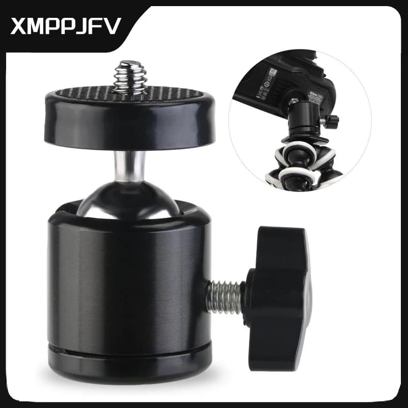 Universale 1/4 "Girevole Mini Vite a Testa Sferica Supporto per Treppiede Adattatore Base di Montaggio Girevole a 360 Gradi per Fotocamere DSLR Treppiedi Monopiedi