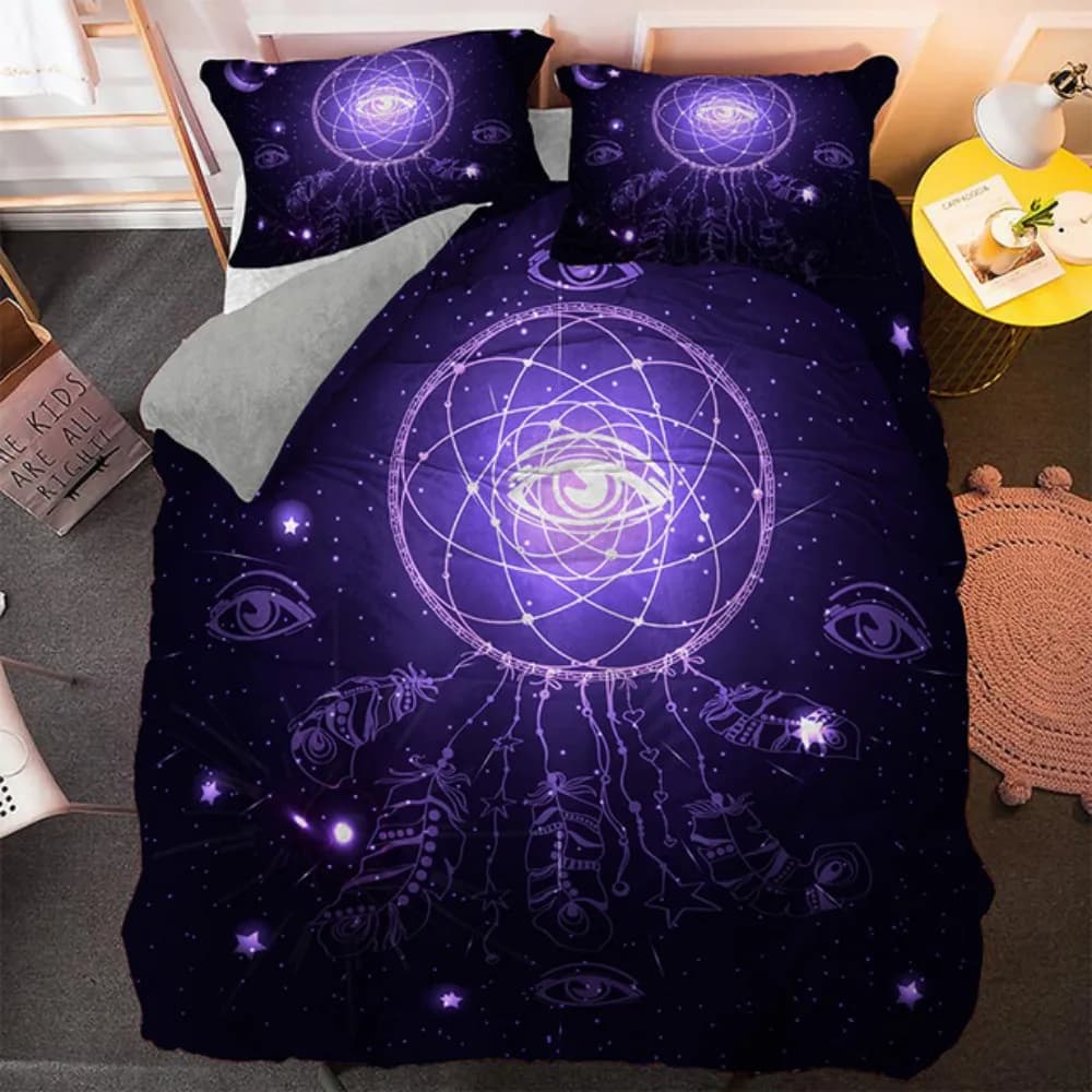 Bohemian Dream Bedding Set King Queen Size Colorful Catcher Duvet Cover Set with Pillowcase Polyester Bed Linen for Teens Girls
