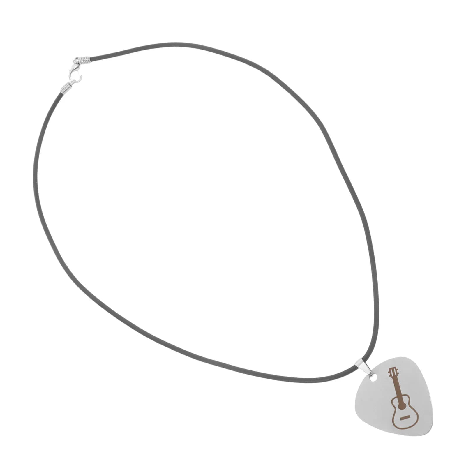 Collana con Ciondolo a Forma di Plettro per Chitarra in Acciaio al Titanio Antiruggine, Gioiello Musicale per Chitarristi e Musicisti, Porta Plettri