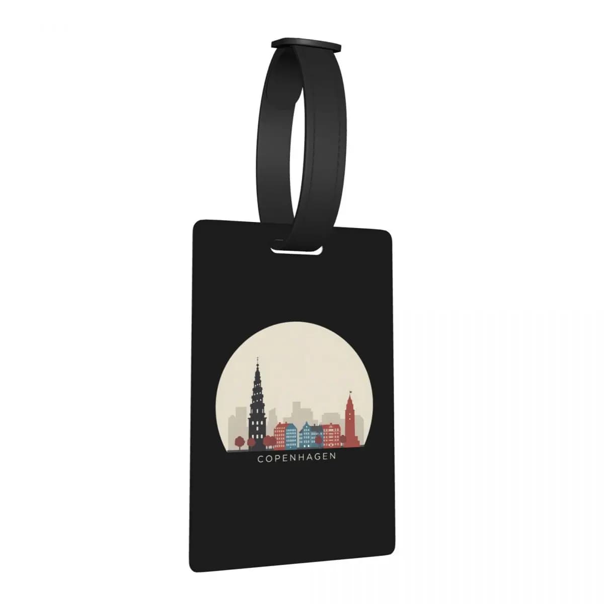 Etichette per Bagagli con Icona di Copenaghen, Accessori per Valigie, Tag per Bagaglio da Viaggio, Porta Etichetta con Nome e Indirizzo