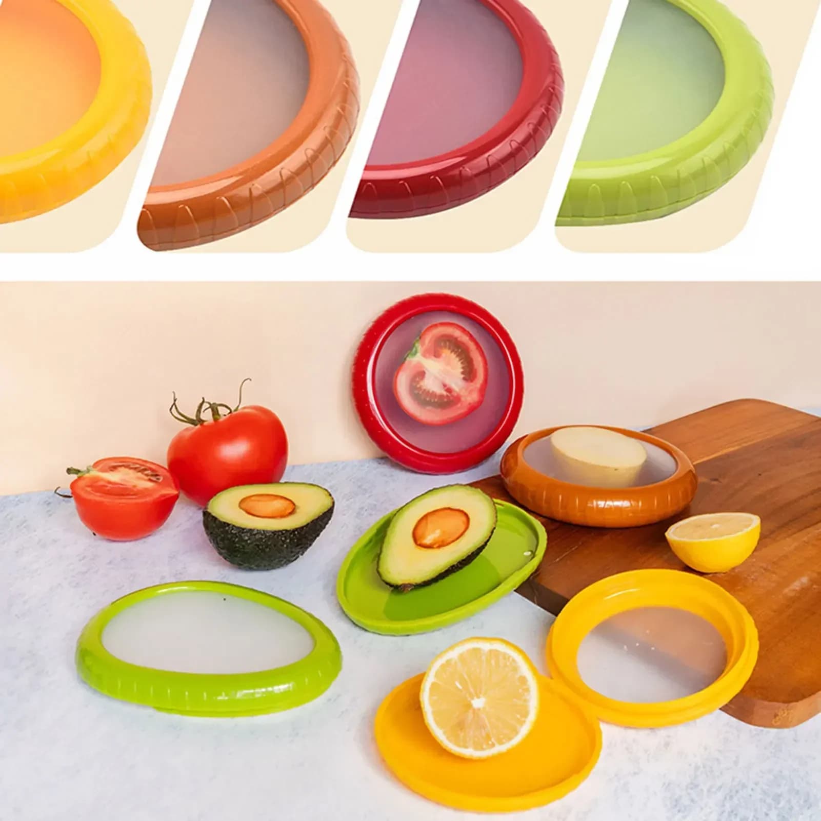 CANBOUN Scatole per la conservazione della freschezza Resuable Food Hugger per frutta e verdura