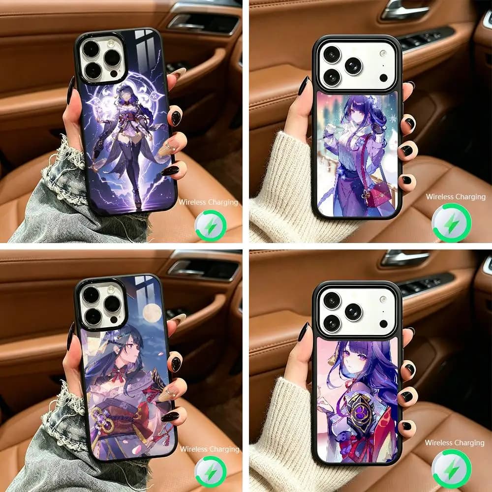 G-Genshin R-Raiden S-Shogun I-Impact-rsgi For IPhone17 16 15 14 13 12 11 Plus Pro Max Plus Wireless Charger Phone Case