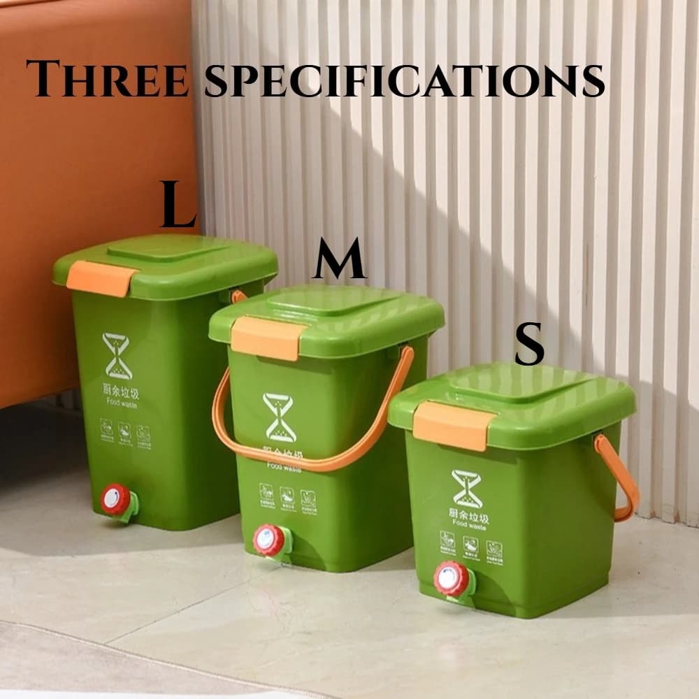 3 size Portable Compost Bin with Lid,Sealed Fermentation Tank,Practical Composting Container for Home Kitchen Yard Farm Orchard