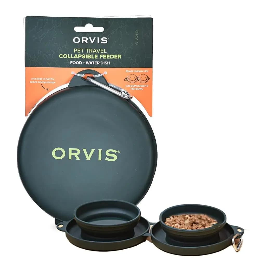 Ciotola Pieghevole da Viaggio per Animali Domestici con Contenitore per Cibo + Acqua, 2-in-1, Senza BPA, in Silicone per Alimenti | Ciotole da Viaggio Salvaspazio per Animali Domestici