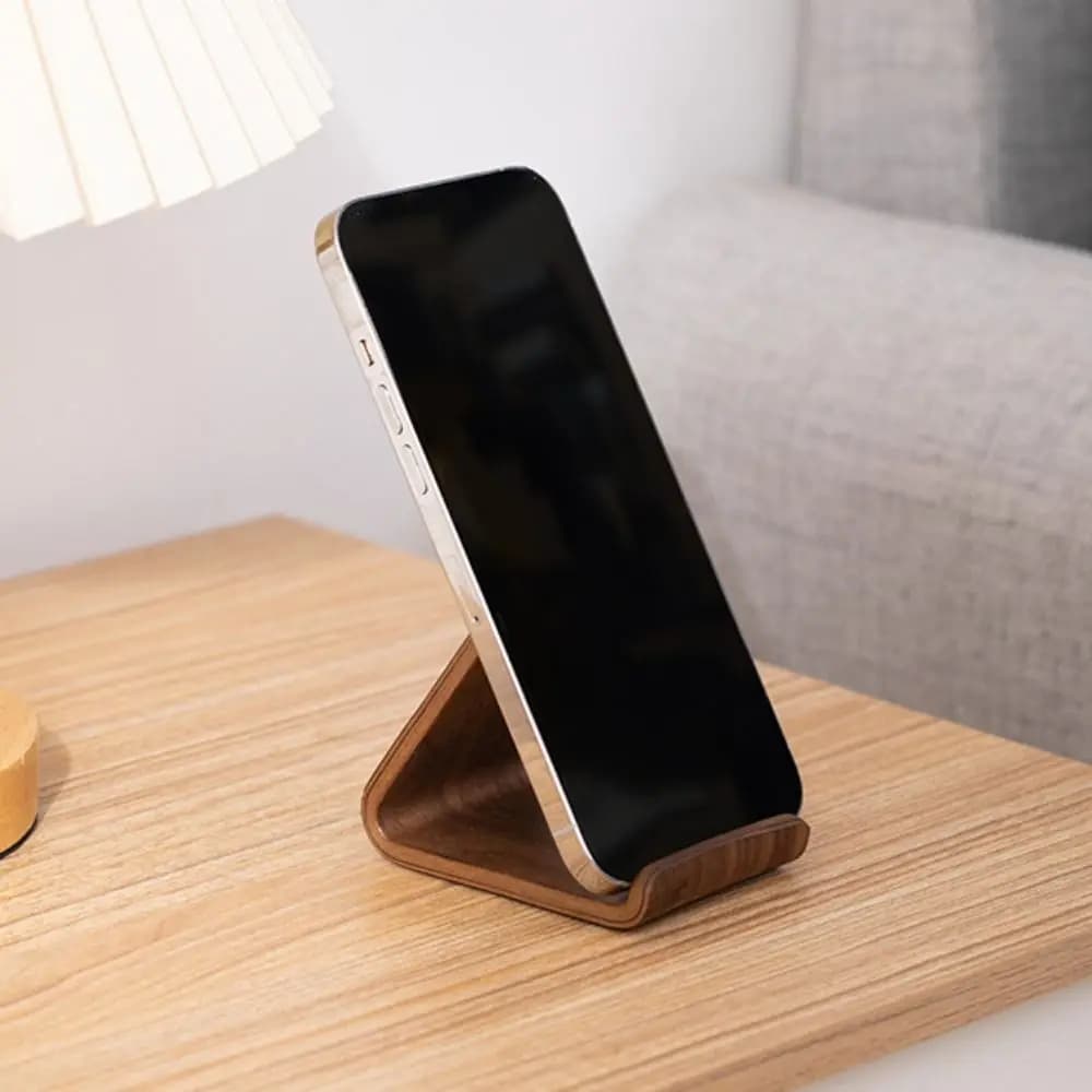 Stable Solid Wood Phone Holder Universal Multifunctional Smartphones Support Bracket Minimalist Elegant Desk Cell Phone Holder