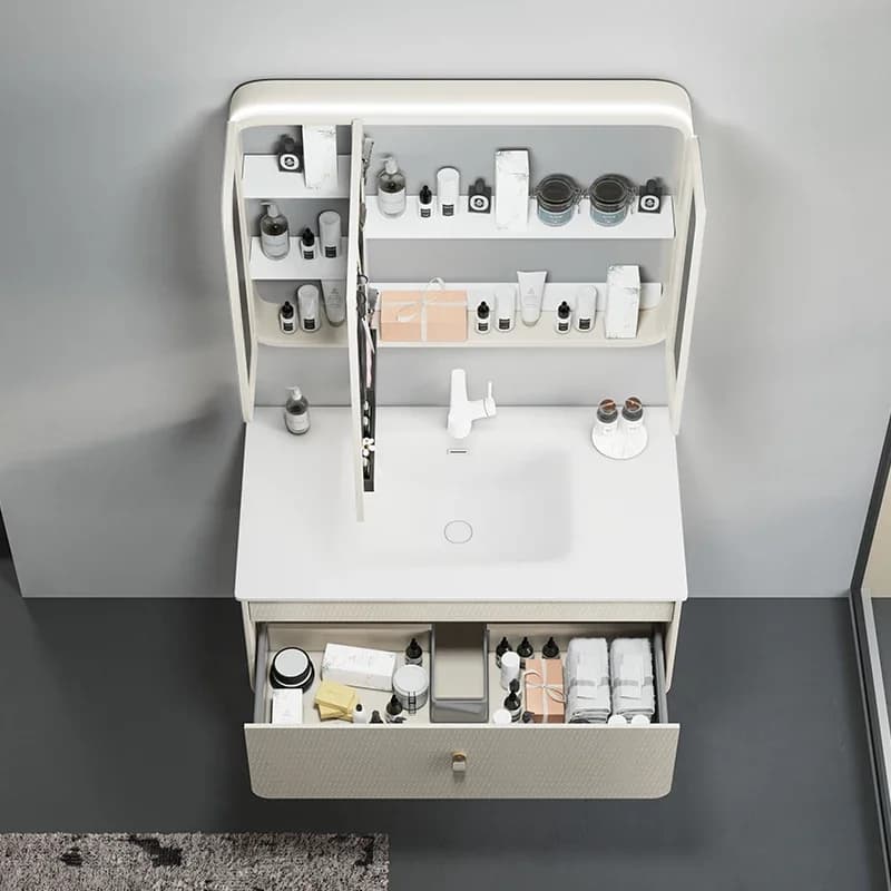 Toilette personalizzabile Impermeabile Mobili da bagno per la casa Appeso a parete Lavabo Armadietto da bagno Vanity con specchio