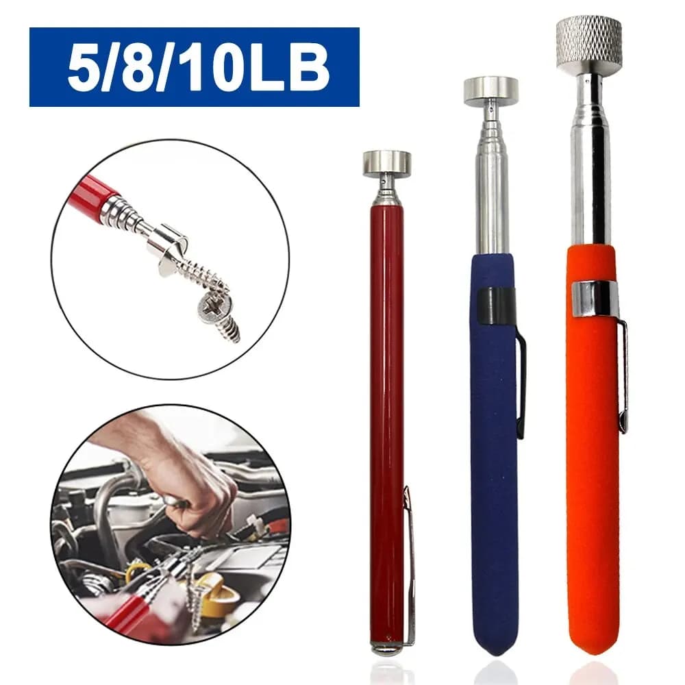 Automotive repair tools with portable multifunctional pen clip with iron rod for magnetic retractable suction