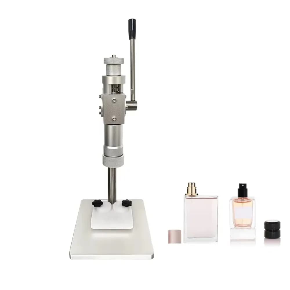 Macchina Manuale per Tappatura Bottiglie di Profumo, Olio Essenziale, Cosmetici, Tappatrice per Bottiglie in Vetro con Tappi in Alluminio e Plastica