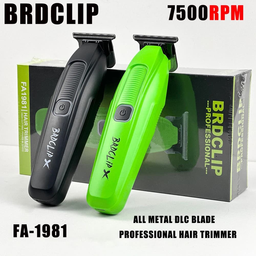 BRDCLIP FA1981 7500RPM Tagliacapelli professionale X 0 Distanza DLC Lama Barbiere 1500mAh Finitura Macchina Salon Tagliacapelli elettrico