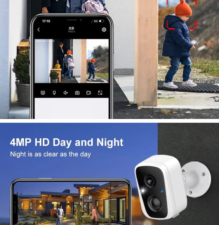 Eseecloud APP 4MP Solar Power Full Color Wireless PTZ Intercom WIFI IP Dome Camera Waterproof Home Security CCTV Baby Monitor