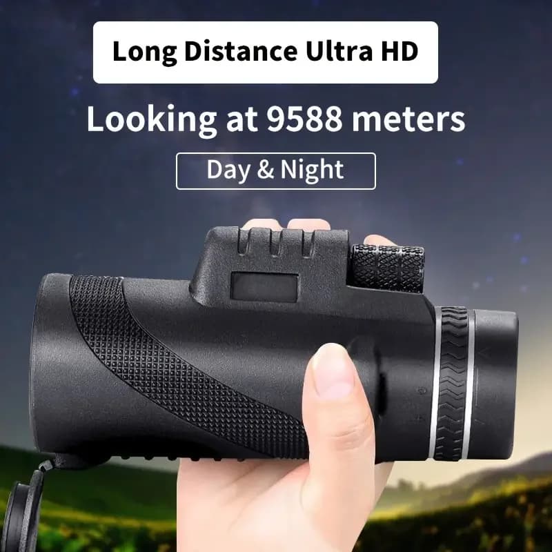 Telescopio monoculare HD 10X42 adatto per smartphone per adulti utilizzato per osservare le stelle, caccia, birdwatching, campeggio, escursionismo