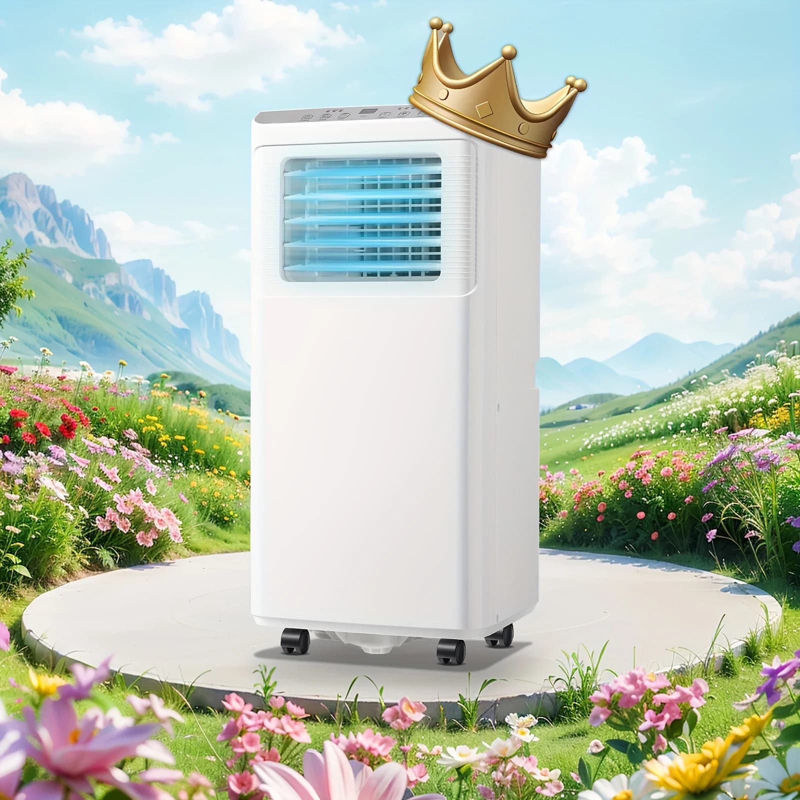 Condizionatore d'aria portatile TACOOL 8000 BTU (4400 BTU SACC), con funzione di raffreddamento, ventilatore, deumidificatore, modalità sleep. Fino a 250 piedi quadrati con timer 24H/display digitale/telecomando e kit per finestra