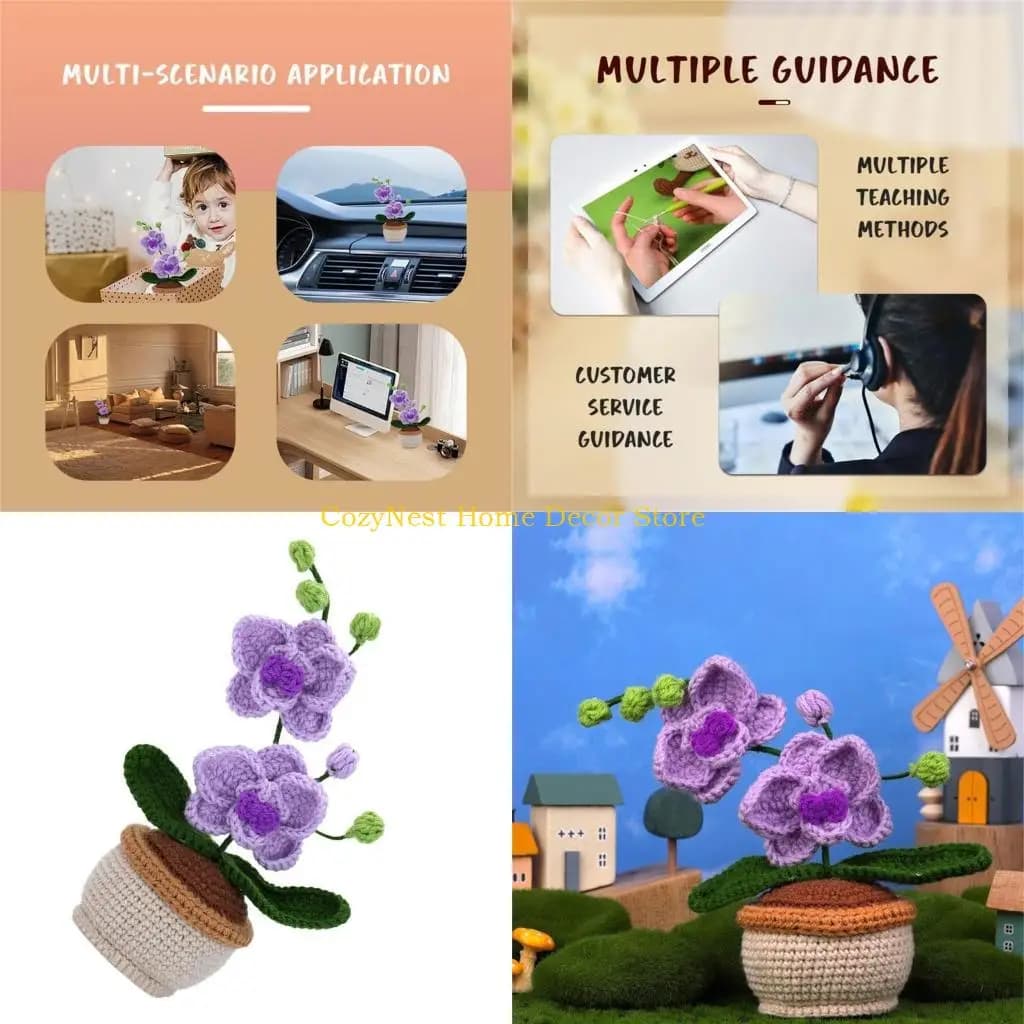 92mf fiori all'uncinetto fai -da -te completi, con filato, ganci all'uncinetto, istruzioni