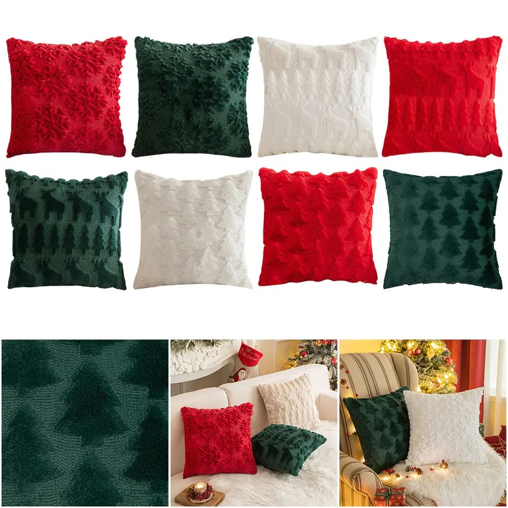 Christmas Pillow Covers 45x45cm Christmas Decorative Throw Pillow Covers for Couch Sofa Holiday Festivals Winter Home Decor