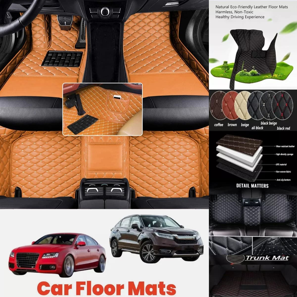 3D PU-leather Waterproof Custom Car Floor Mats For Nissan Murano Auto Carpets Coche Accessorie Liners