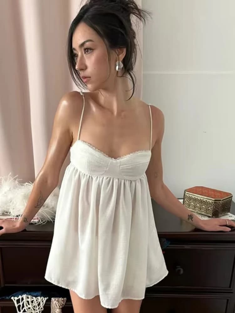 Set Classico Nibber 2 Pezzi per Donna: Camicia da Notte con Pizzo, Scollo Basso, Bottoni a Pressione e Schiena Scoperta + Pigiama alla Moda con Vita Elastica e Orlo Svolazzante