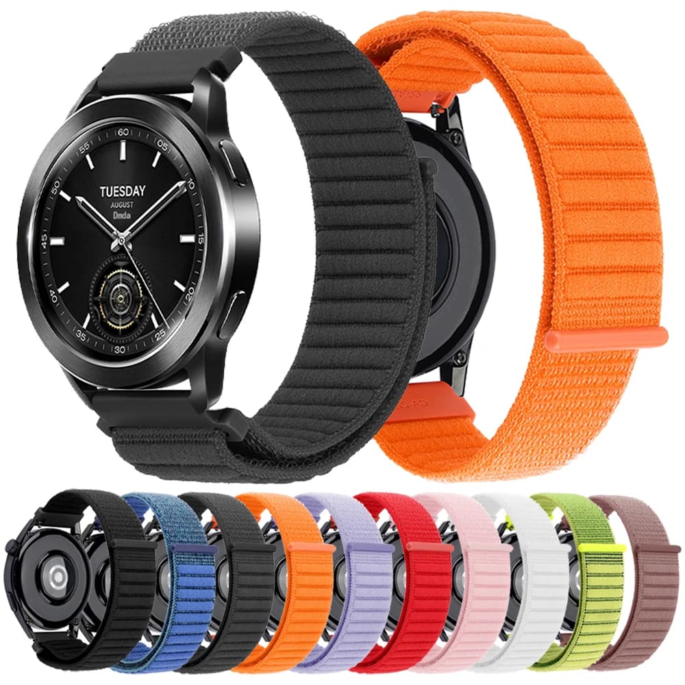 Bracciale ad anello in nylon da 22 mm per Xiaomi Watch S4 Sport S1 Pro S2 42/46mm S3 color2 Mi cinturino per orologio per REDMI Watch 5 Lite/banda attiva