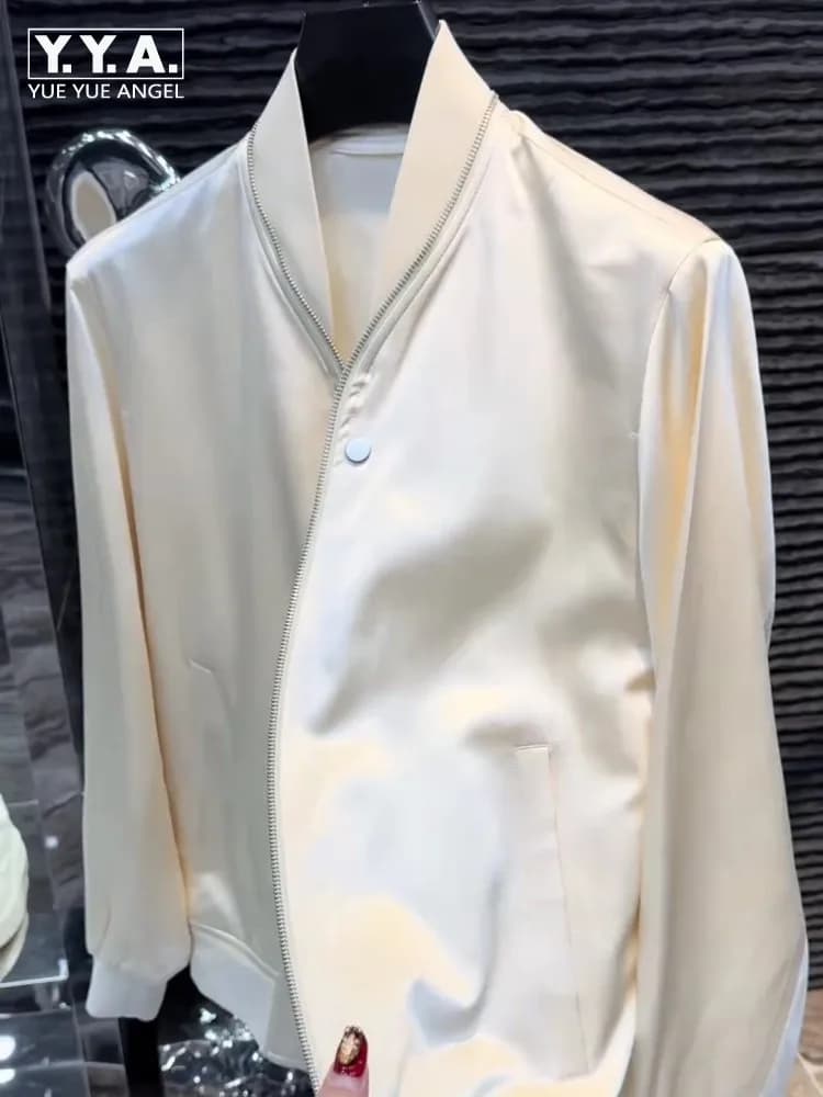 Nuova giacca bomber da uomo primavera autunno manica lunga capispalla casual streetwear slim fit colletto alla coreana cappotto corto moda stile sottile