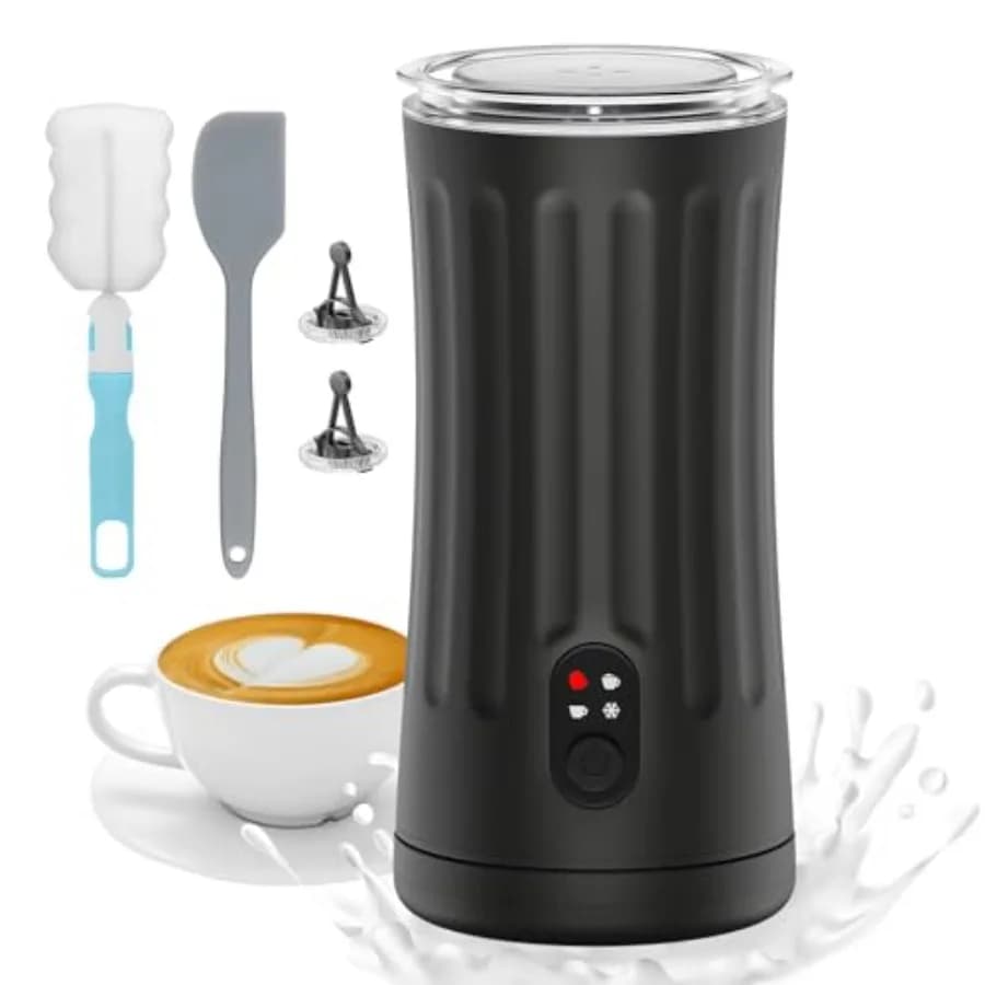 Montalatte 4-in-1, Vaporizzatore e Montalatte Automatico 8.1oz/240ml, per Schiuma Calda e Fredda, con Spegnimento Automatico, per Caffè