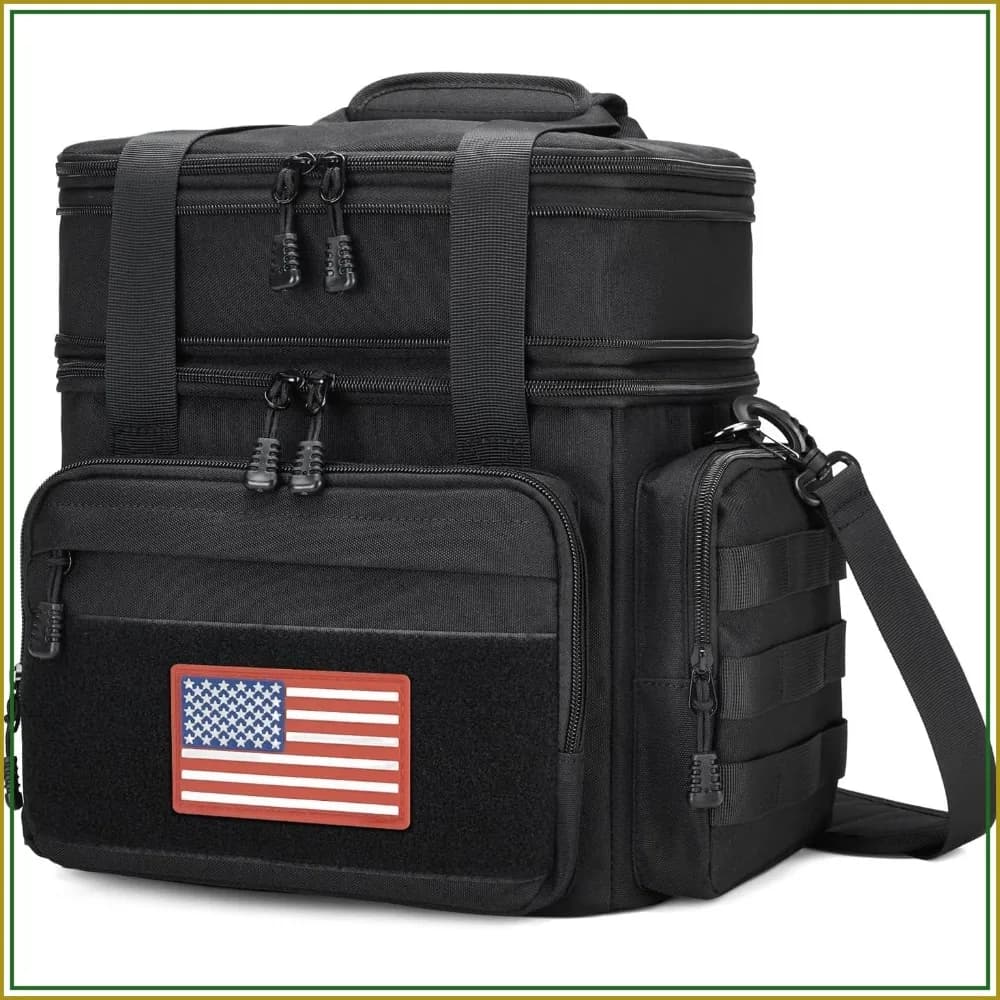 Tactical Lunch Box for Men, Insulated Cooler Bag, Large Leakproof, for Work Camping Travel Black