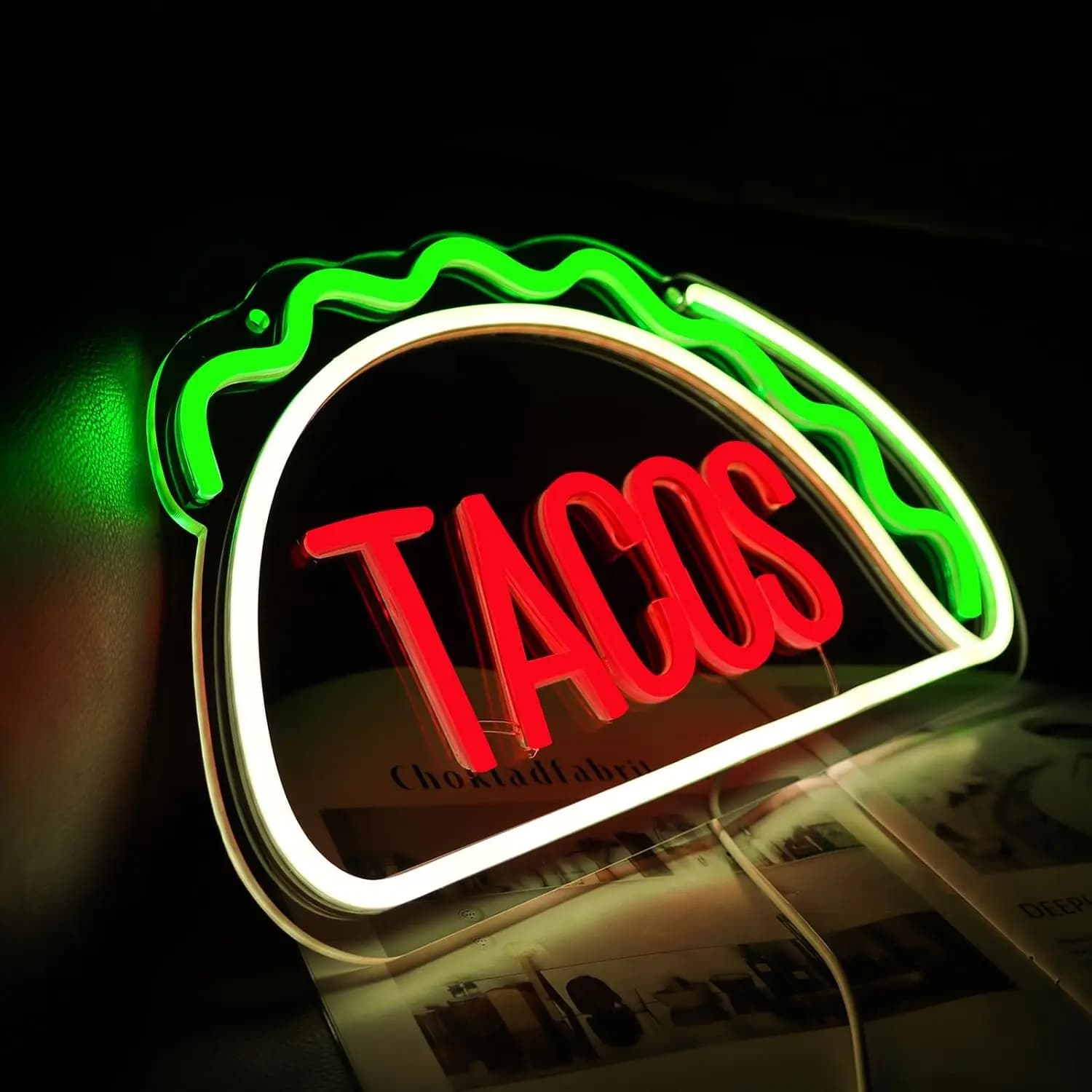 Tacos Insegne al neon Alimentatore USB Luci al neon a LED Decorazione da parete per affari Tortilla Shop Ristorante Bar Regalo unico per l'amante