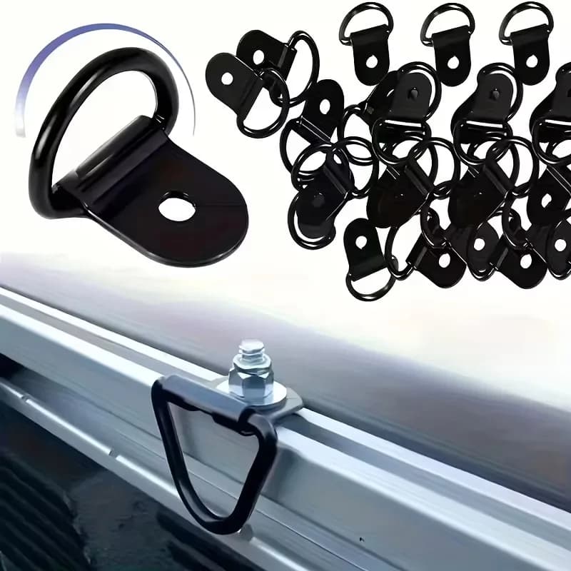 10 Pezzi Anelli a D in Acciaio Inossidabile, Ganci di Ancoraggio e Fissaggio per Carico, Adatti per Auto, Barche, Rimorchi, Veicoli, Camper, Furgoni