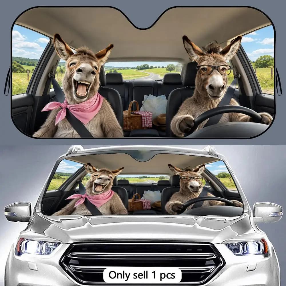 Picnic Donkey Sun Visor Portable Car Windshield Sun Shade UV Protection and Heat Insulation for Front Window