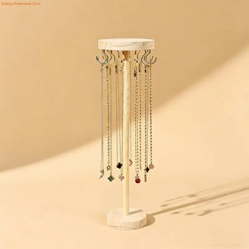 F92D Versatile Wooden Hanging Necklace Stand Suitable For Exhibitions And Home Use