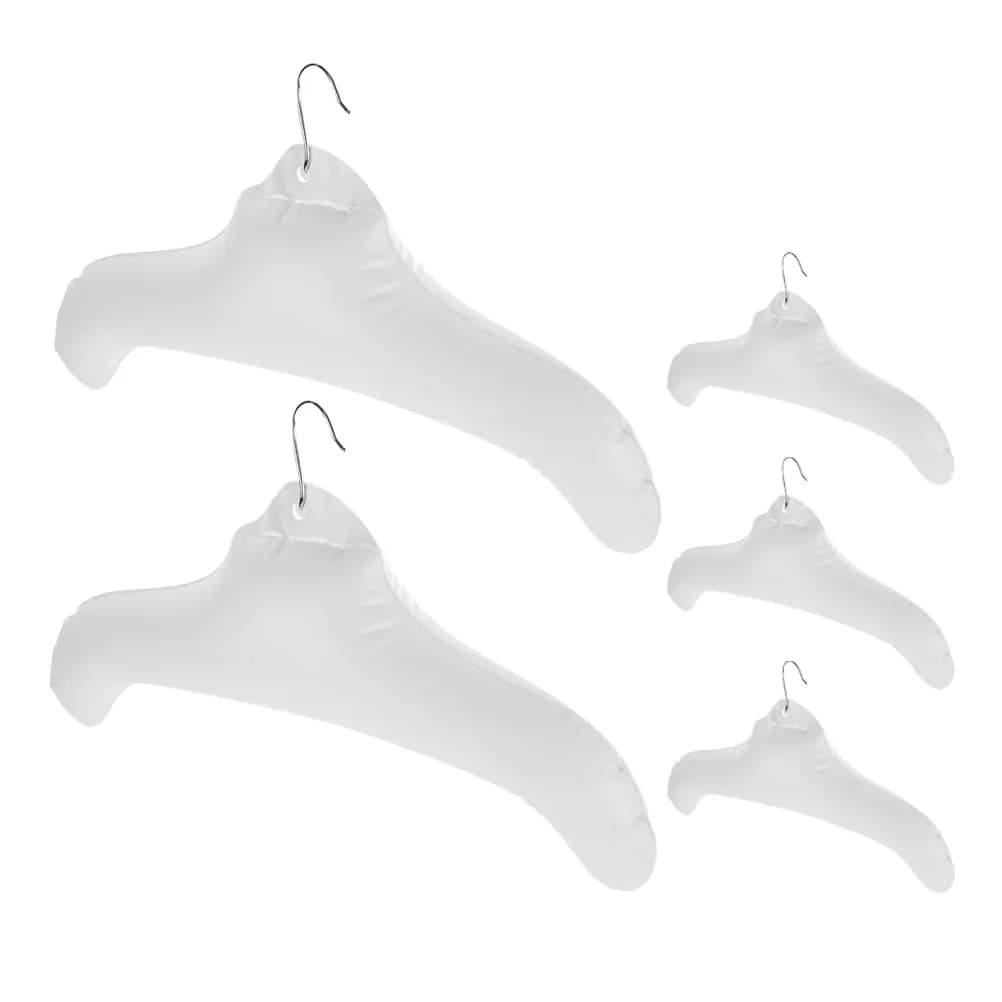 Set di 5 Appendiabiti Gonfiabili Pieghevoli da Viaggio, Stendibiancheria Portatile in PVC, Organizzatore per Vestiti da Palestra