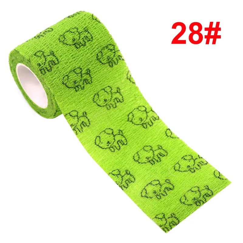 1 pz stampato autoadesivo fasciatura elastica nastro per animali domestici nastro sportivo colorato per kit di pronto soccorso per ginocchio con articolazione delle dita tatuaggio