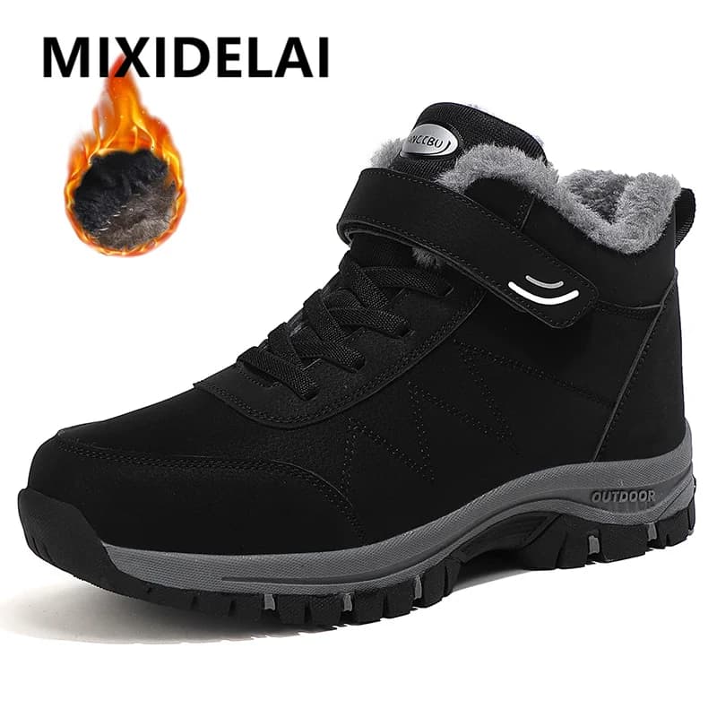 Stivaletti da uomo invernali Caldi stivali da neve da uomo in peluche Stivali da trekking antiscivolo impermeabili da esterno Stivali casual da lavoro alla moda Sneakers