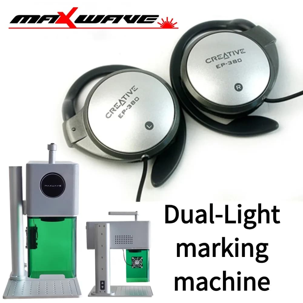Professional grade double laser marker: engraved on hard and soft surfaces such as paper and metal leather jewelry rings - Palmare/desktop