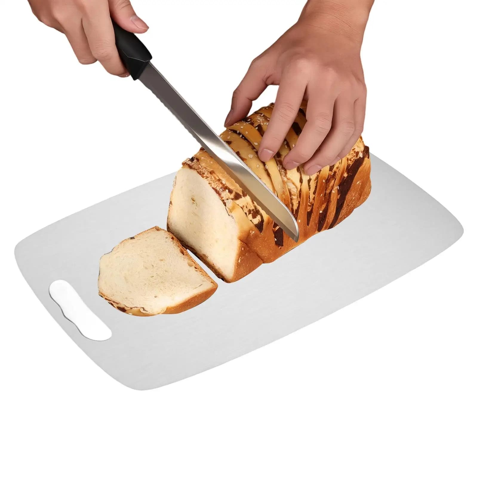 Tagliere in acciaio inossidabile a doppia faccia, spessore 1,2 mm, gadget da cucina per la preparazione di pollo