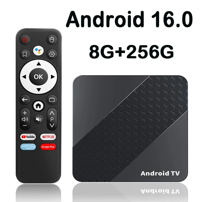 TV Box Android 16.0 2026 RK3518 Bluetooth 5.0 WIFI 6 RAM 4GB 8GB ROM 32GB 64GB 128GB 256GB Lettore Multimediale Netflix Smart Set Top Box