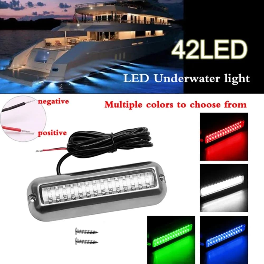 42LED Yacht luce subacquea in acciaio inox luce di navigazione marina 10-30V luce di ancoraggio IP68 accessori per barche Yacht impermeabili